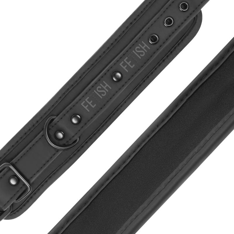 FETISH SUBMISSIVE - VEGAN LEATHER ANKLE CUFFS WITH NOPRENE LINING FETISH SUBMISSIVE BONDAGE  NOCTURNA DESIRES