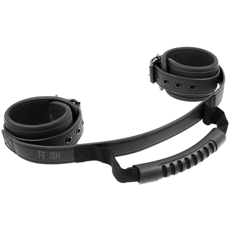 FETISH SUBMISSIVE - NOPRENE LINING HANDCUFFS WITH HANDLE FETISH SUBMISSIVE BONDAGE  NOCTURNA DESIRES