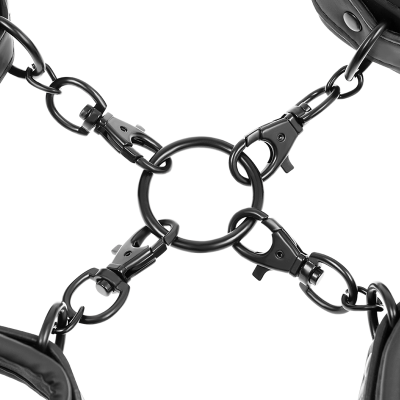 FETISH SUBMISSIVE - SET OF HAND AND ANKLE HANDCUFFS WITH NOPRENE LINING FETISH SUBMISSIVE BONDAGE  NOCTURNA DESIRES