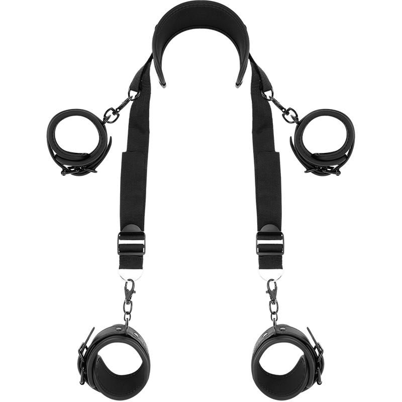 FETISH SUBMISSIVE - MASTER POSITION WITH 4 NOPRENE-LINED HANDCUFFS FETISH SUBMISSIVE BONDAGE  NOCTURNA DESIRES