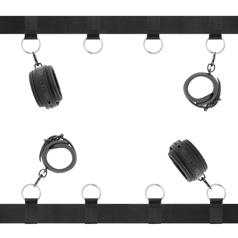 FETISH SUBMISSIVE - LUXURY BED TIES SET WITH NOPRENE LINING FETISH SUBMISSIVE BONDAGE  NOCTURNA DESIRES