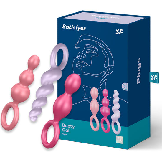SATISFYER - ANAL PLUGS SET 3 PCS TRICOLOR SATISFYER PLUGS  NOCTURNA DESIRES