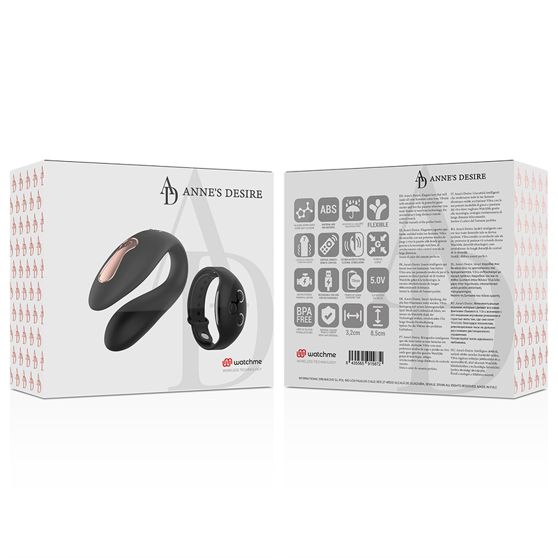 ANNE'S DESIRE - DUAL PLEASURE TECNOLOG A WATCHME BLACK - NOCTURNA DESIRES