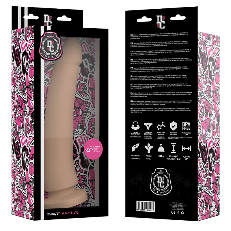 DELTA CLUB - TOYS NATURAL DILDO MEDICAL SILICONE 23 CM -O- 4.5 CM - NOCTURNA DESIRES