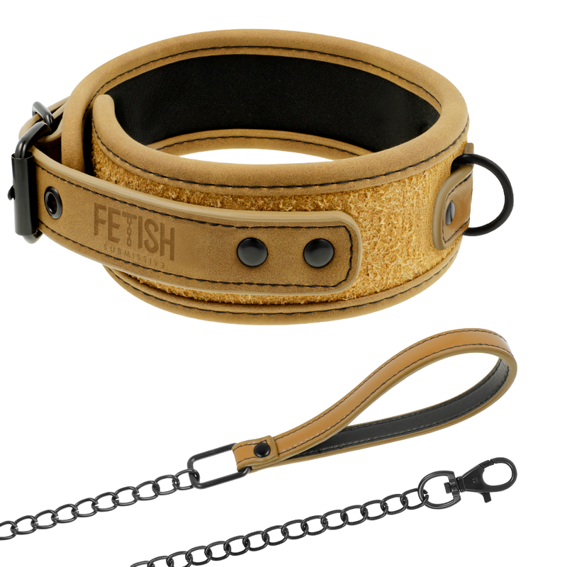 FETISH SUBMISSIVE ORIGEN - NEOPRENE LINED NECKLACE WITH CHAIN - NOCTURNA DESIRES