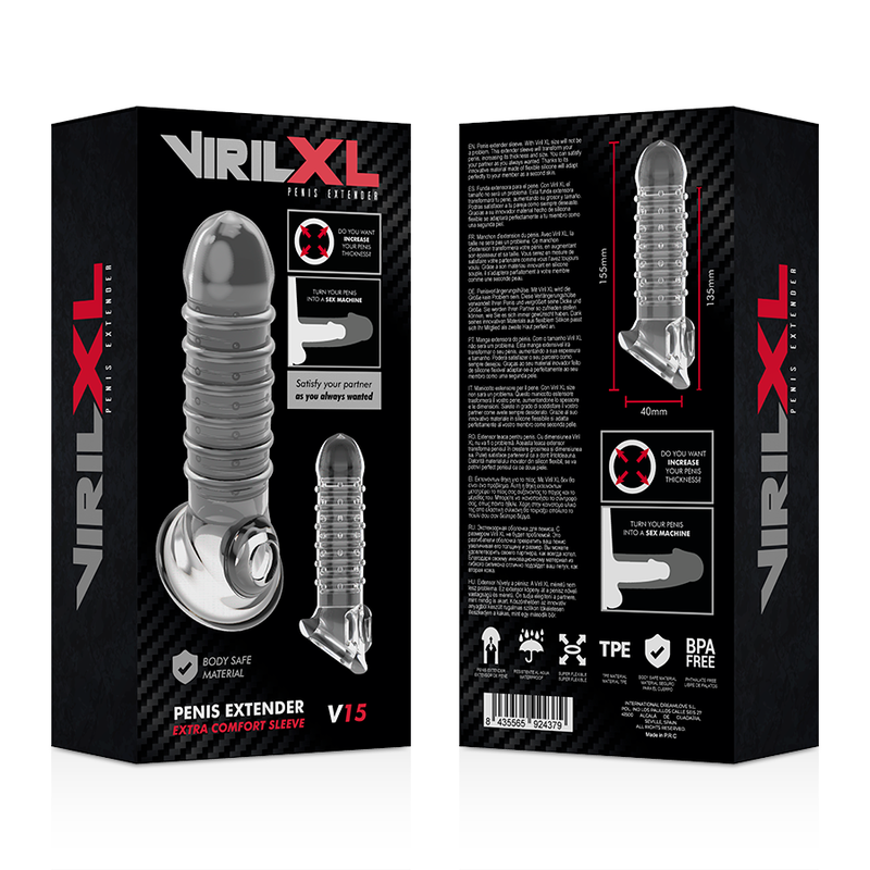 VIRILXL - PENIS EXTENSION AND SHEATH V15 TRANSPARENT - NOCTURNA DESIRES