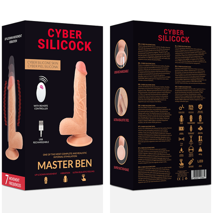 CYBER SILICOCK - REMOTE CONTROL REALISTIC MASTER BEN 23.88 CM -O- 4.3 CM - NOCTURNA DESIRES