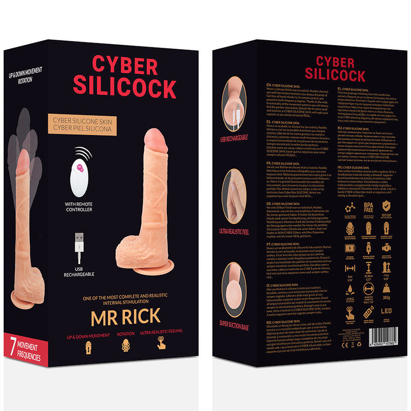 CYBER SILICOCK - REMOTE CONTROL REALISTIC MR RICK 20.9 CM -O- 4 CM - NOCTURNA DESIRES