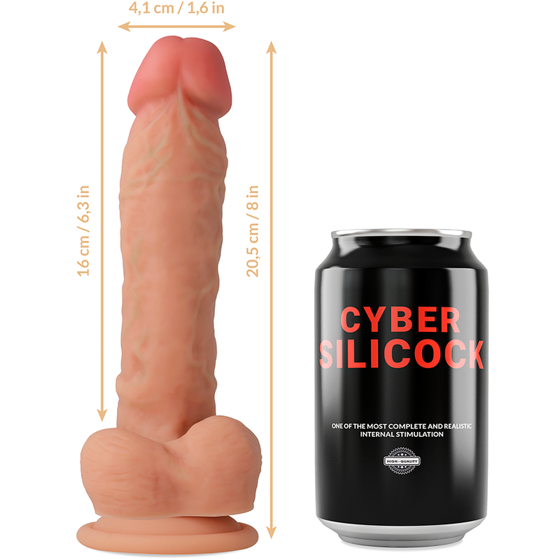 CYBER SILICOCK - STRAP-ON MAGNUS LIQUID SILICONE WITH 3 RINGS FREE 20.5 CM -O- 4.1 CM - NOCTURNA DESIRES