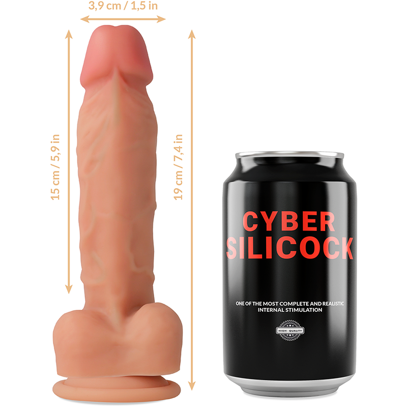 CYBER SILICOCK - STRAP-ON LIQUID SILICONE OLIVER WITH 3 RINGS FREE 19 CM -O- 3.9 CM - NOCTURNA DESIRES