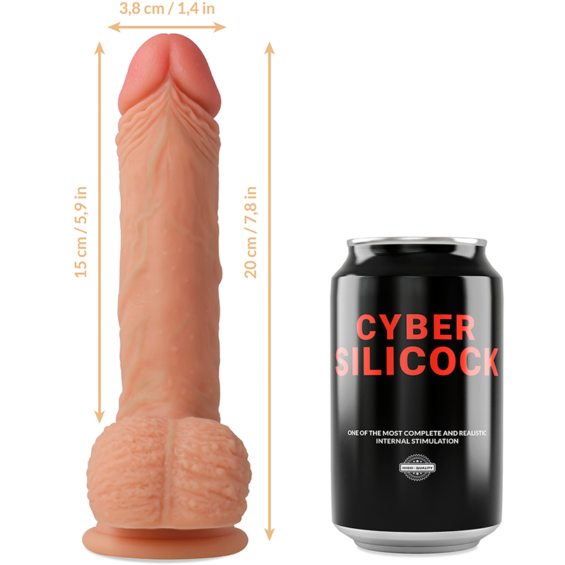 CYBER SILICOCK - STRAP-ON FREEMAN LIQUID SILICONE WITH 3 RINGS FREE 20 CM -O- 3.8 CM - NOCTURNA DESIRES