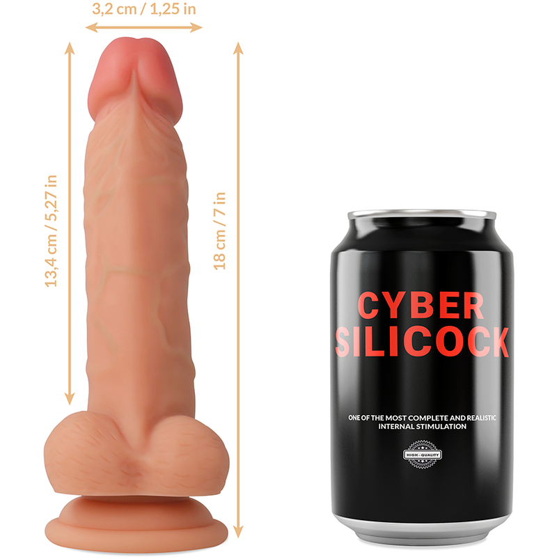 CYBER SILICOCK - STRAP-ON JUDE LIQUID SILICONE WITH 3 RINGS FREE 18 CM -O- 3.2 CM - NOCTURNA DESIRES