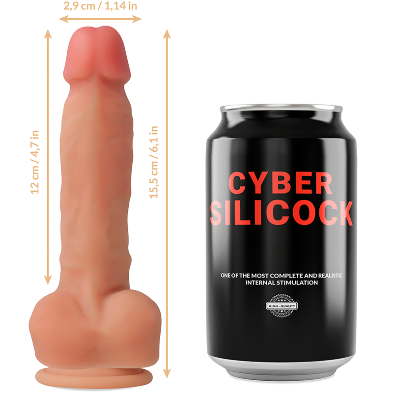 CYBER SILICOCK - STRAP-ON ANSEL WITH 3 RINGS FREE 15.5 CM -O- 2.9 CM - NOCTURNA DESIRES