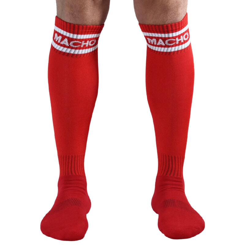 MACHO - LONG SOCKS ONE SIZE RED - NOCTURNA DESIRES