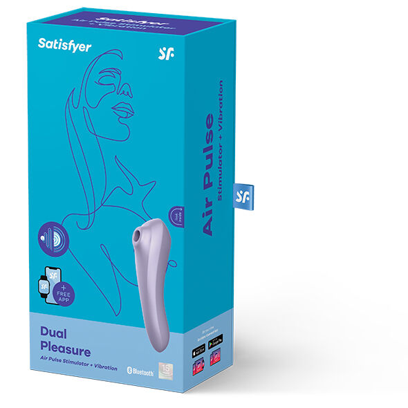 SATISFYER - DUAL PLEASURE AIR PULSE VIBRATOR MAUVE - NOCTURNA DESIRES