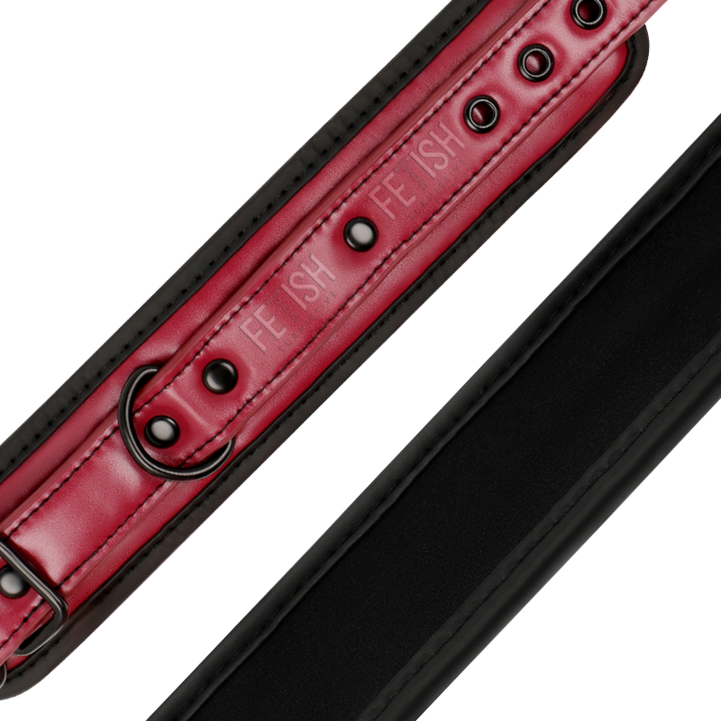 FETISH SUBMISSIVE DARK ROOM - VEGAN LEATHER ANKLE HANDCUFFS WITH NEOPRENE LINING - NOCTURNA DESIRES
