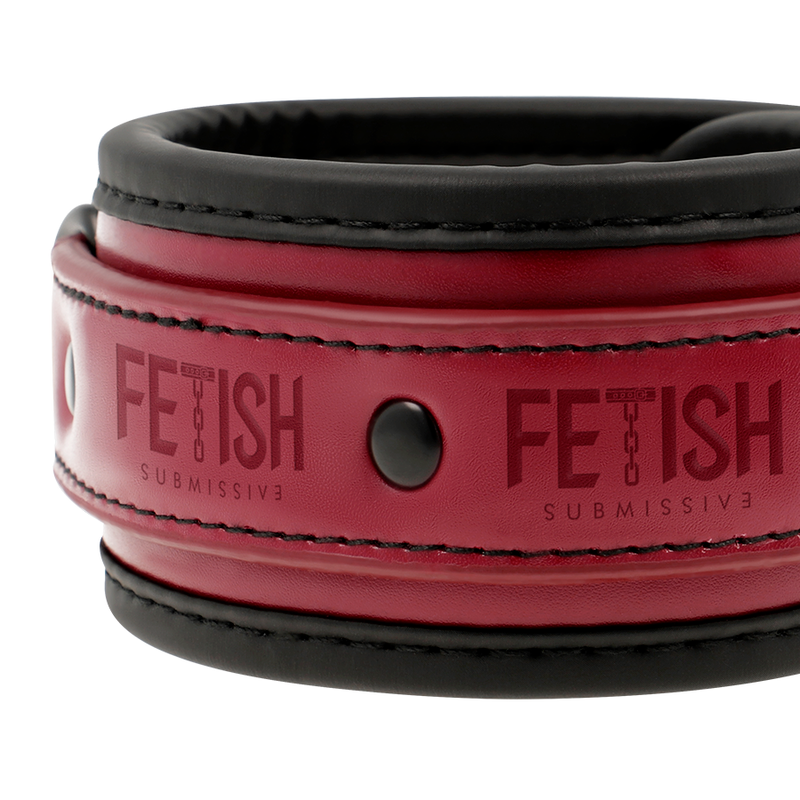 FETISH SUBMISSIVE DARK ROOM - VEGAN LEATHER ANKLE HANDCUFFS WITH NEOPRENE LINING - NOCTURNA DESIRES