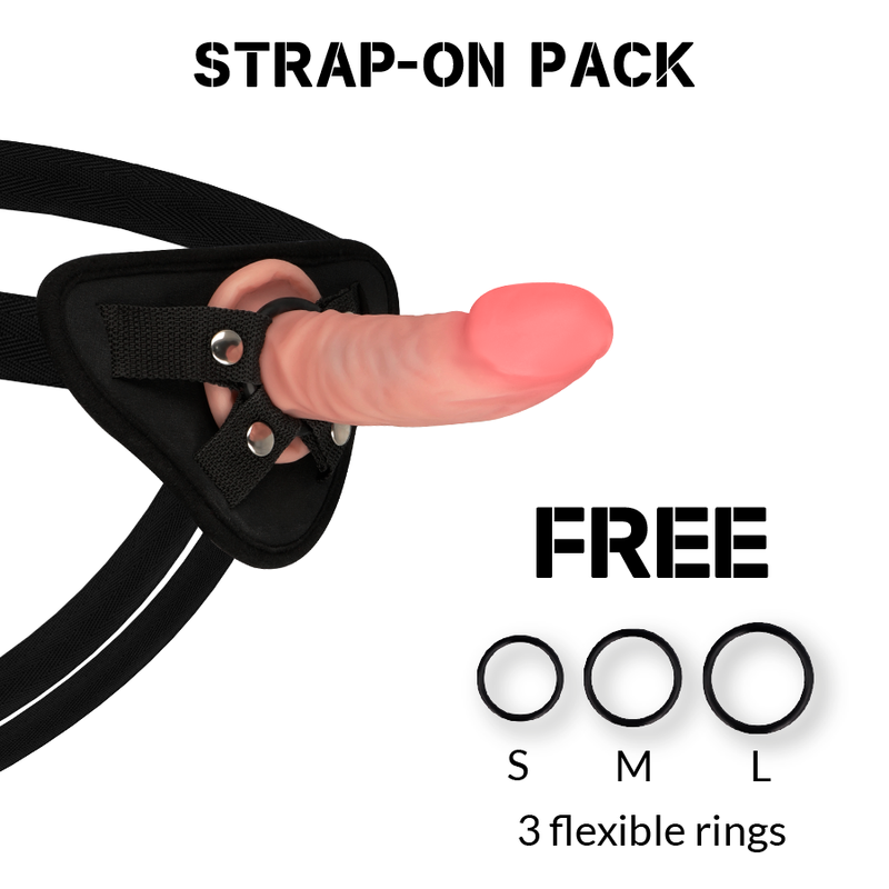 ROCKARMY - HARNESS + DUAL DENSITY TIGER REALISTIC DILDO 14 CM -O- 4.46 CM - NOCTURNA DESIRES