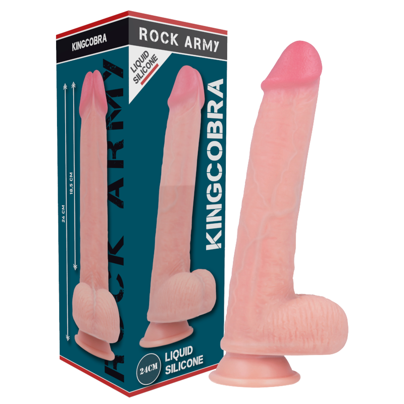 ROCKARMY - ARN S + LIQUID SILICONE DILDO PREMIUM KINGCOBRA 24 CM -O- 4.77 CM - NOCTURNA DESIRES