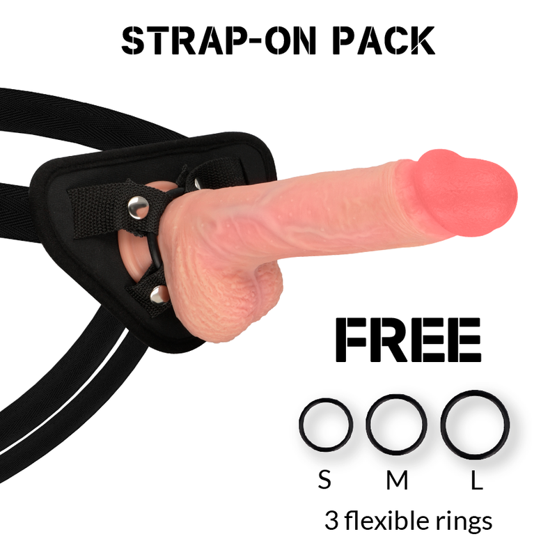 ROCKARMY - HARNESS + LIQUID SILICONE PREMIUM SPITFIRE REALISTIC 21 CM -O- 4.62 CM - NOCTURNA DESIRES