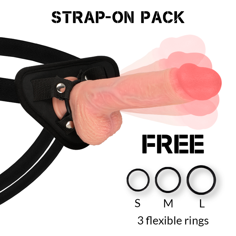 ROCKARMY - HARNESS + HAWK ROTATOR AND VIBRATOR 22 CM -O- 4.6 CM - NOCTURNA DESIRES