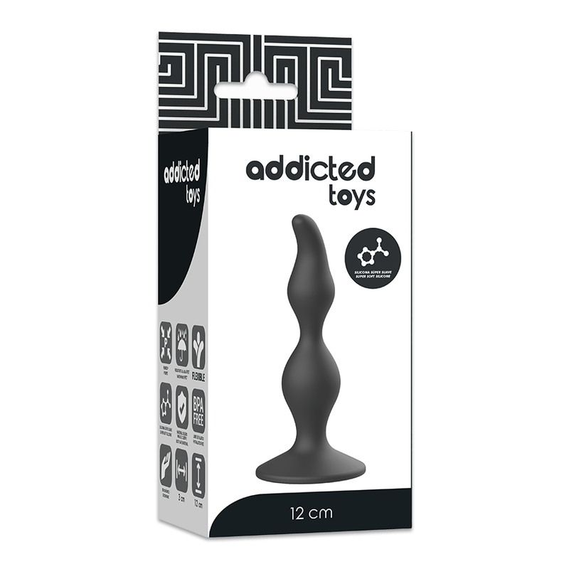 ADDICTED TOYS - ANAL SEXUAL PLUG 12 CM BLACK - NOCTURNA DESIRES