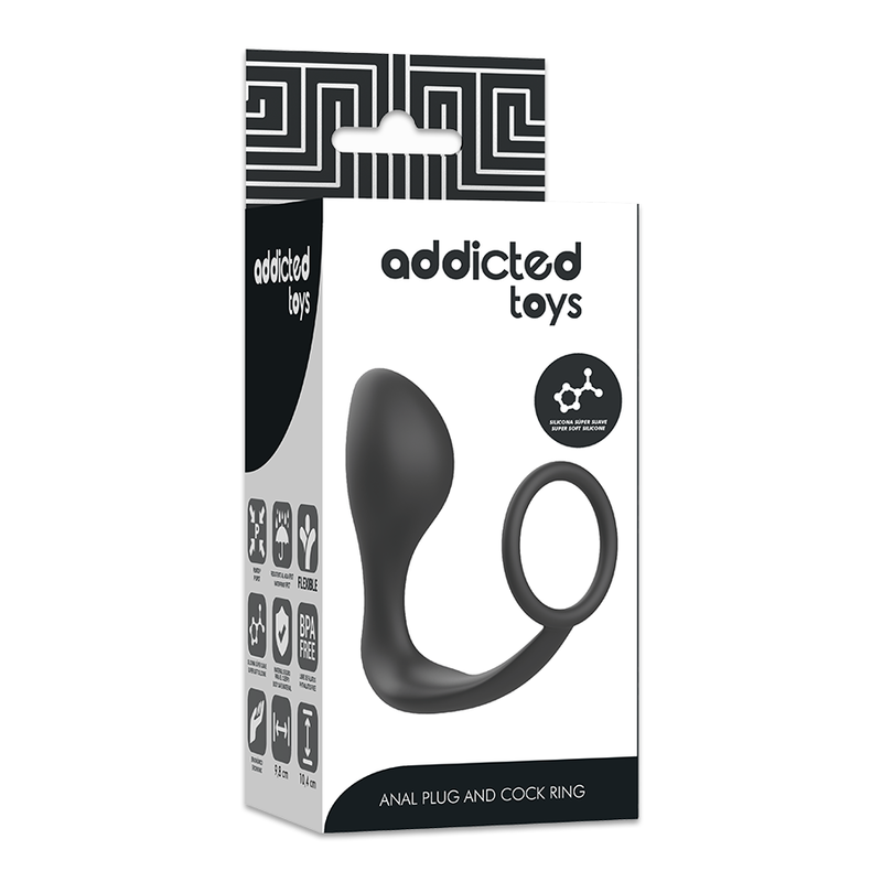 ADDICTED TOYS - ANAL PLUG WITH BLACK SILICONE RING - NOCTURNA DESIRES