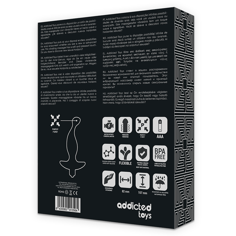 ADDICTED TOYS - ANAL MASSAGER WITH BLACK VIBRATIONMODEL 1 - NOCTURNA DESIRES