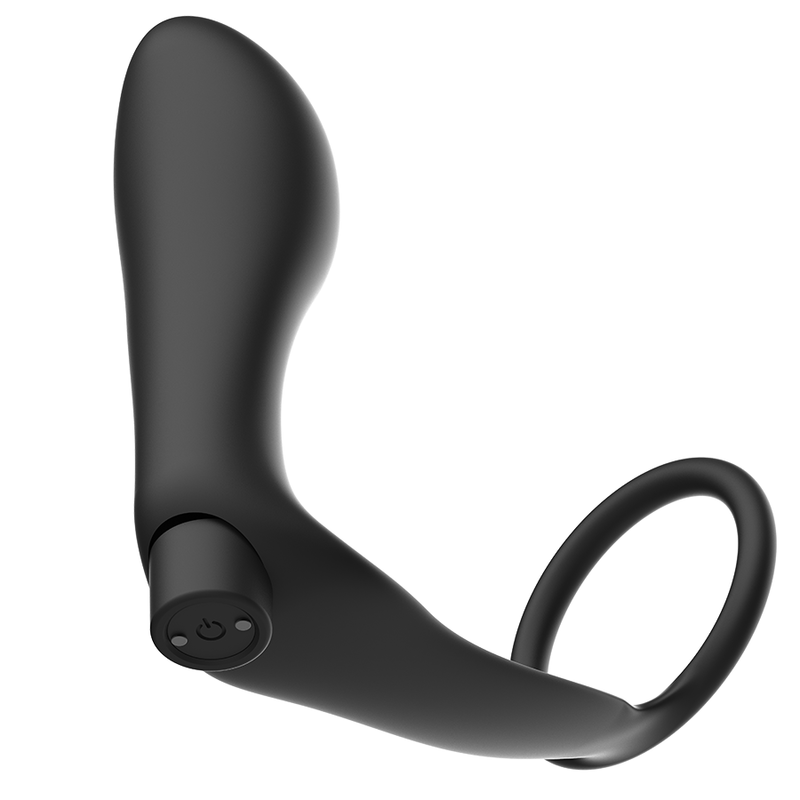 ADDICTED TOYS - PENIS RING WITH REMOTE CONTROL ANAL PLUG BLACK RECHARGEABLE - NOCTURNA DESIRES