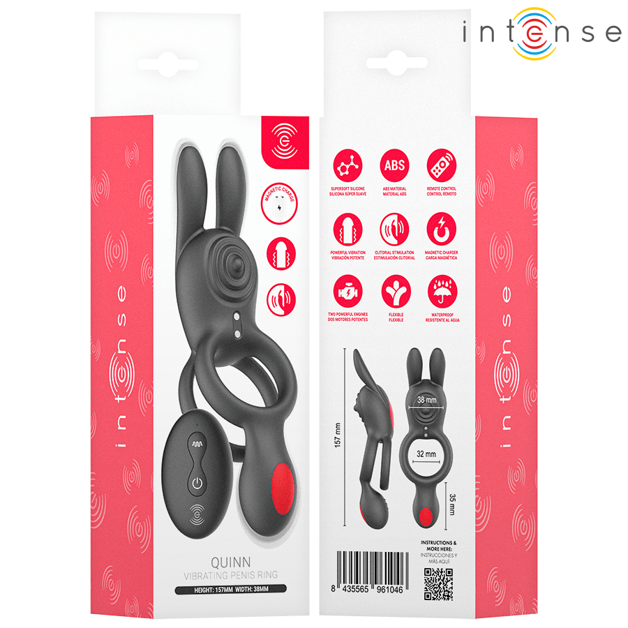 INTENSE - QUINN DOUBLE VIBRATION RING REMOTE CONTROL - NOCTURNA DESIRES