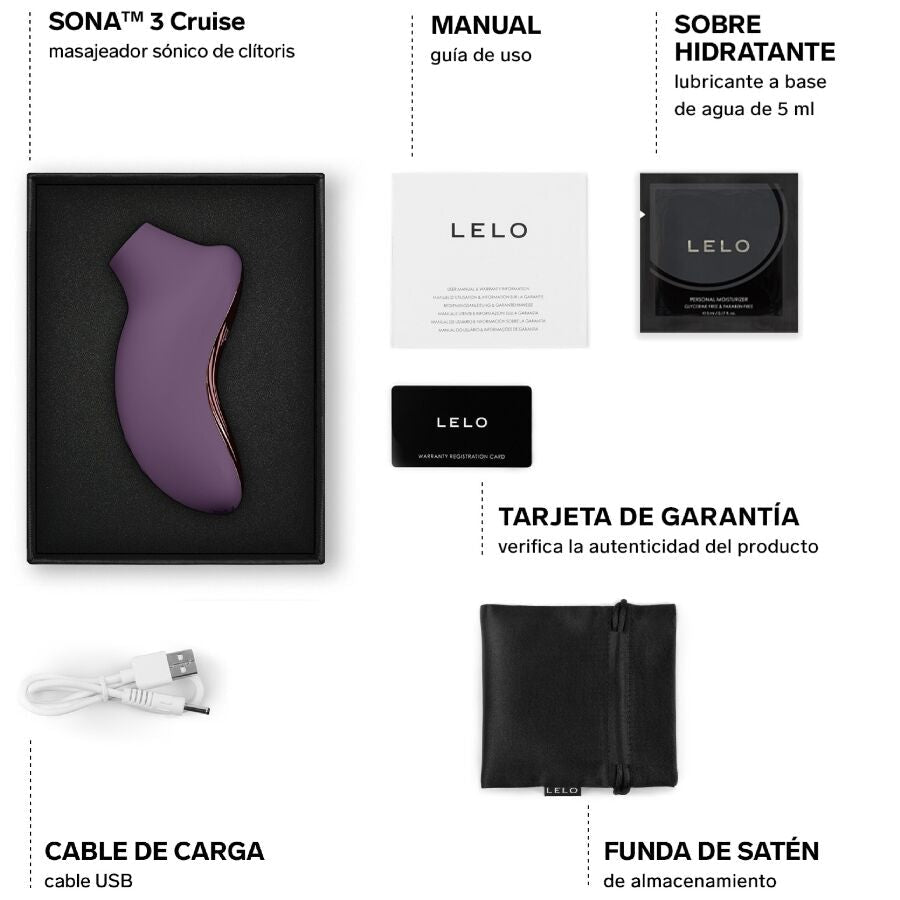 LELO - SONA 3 CRUISE SONIC CLITORAL MASSAGER PLUM - NOCTURNA DESIRES