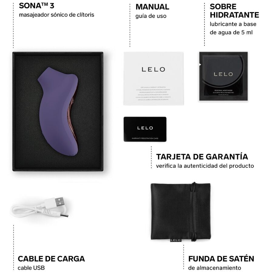 LELO - SONA 3 SONIC CLITORAL MASSAGER CYBER PURPLE - NOCTURNA DESIRES