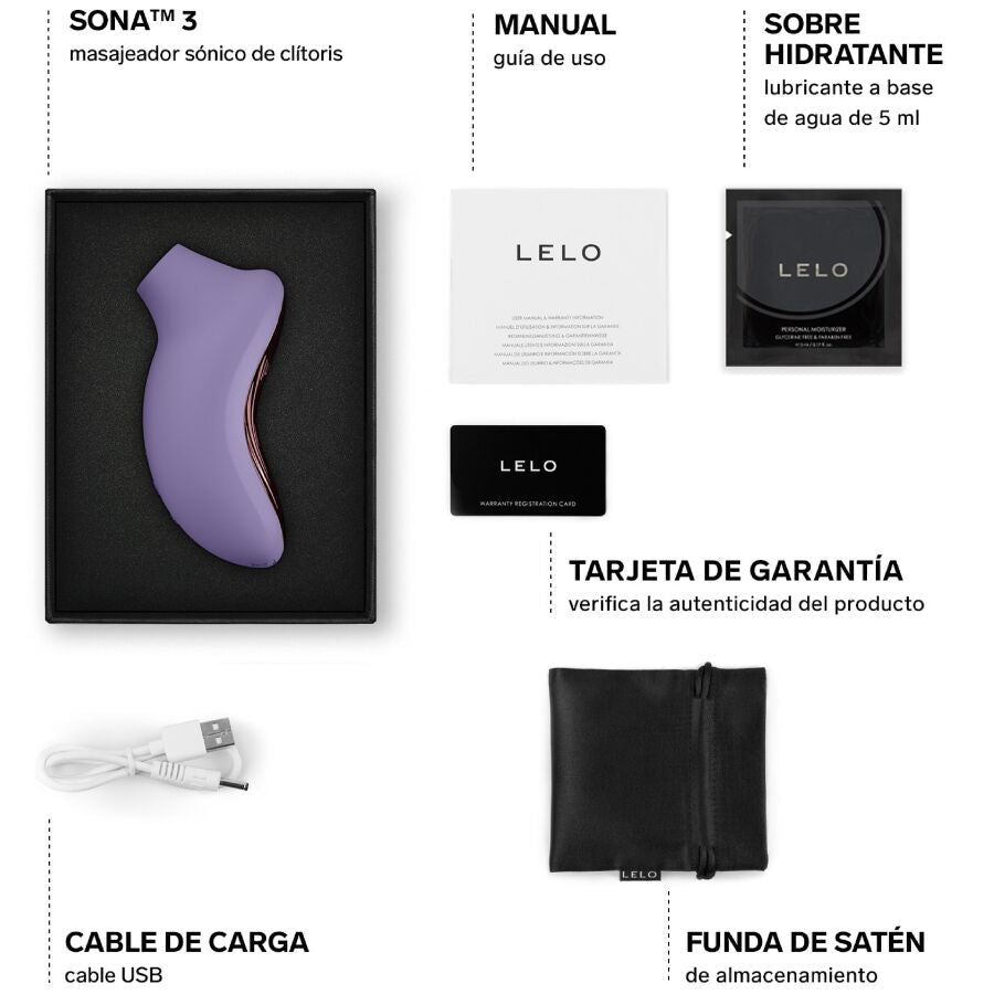 LELO - SONA 3 SONIC CLITORAL MASSAGER VIOLET DUSK - NOCTURNA DESIRES