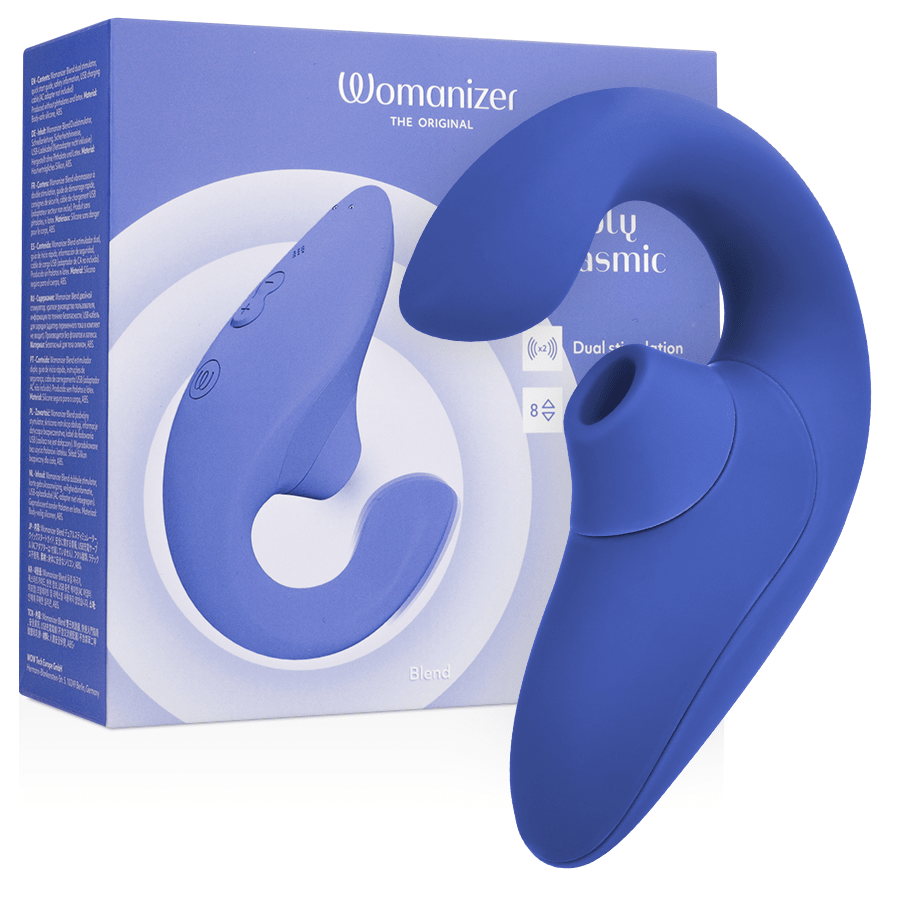 WOMANIZER - BLEND RABBIT VIBRATOR STIMULATOR VIBRANT BLUE - NOCTURNA DESIRES