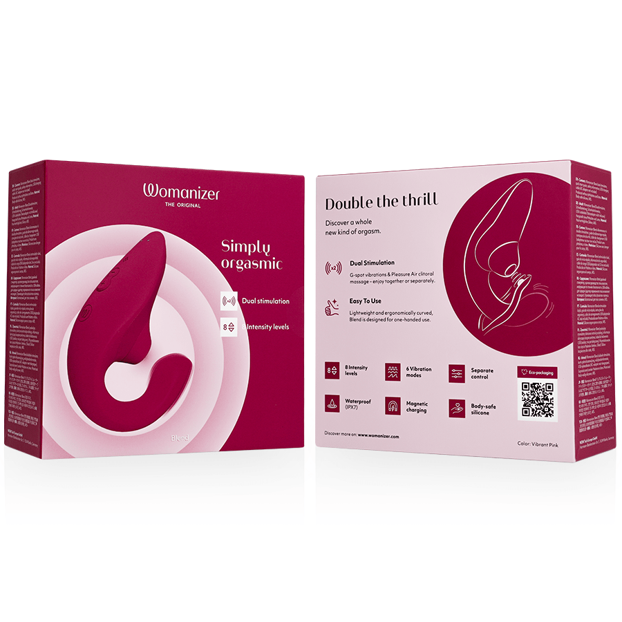 WOMANIZER - BLEND RABBIT VIBRATOR STIMULATOR VIBRANT PINK - NOCTURNA DESIRES