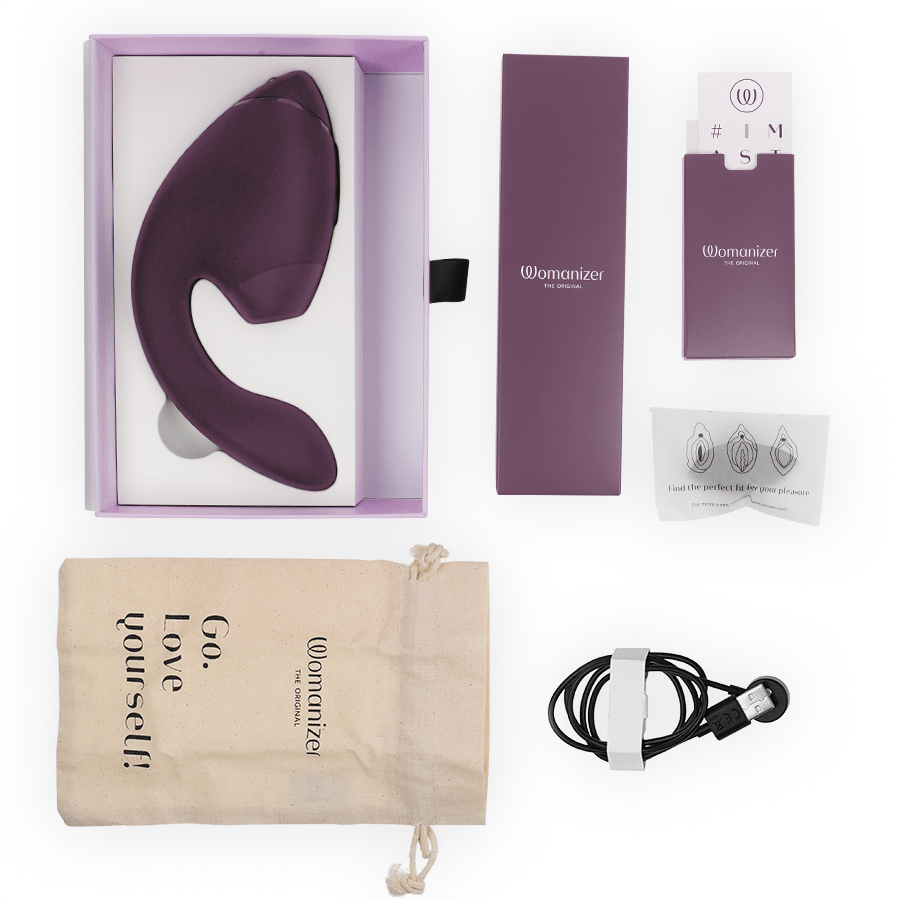 WOMANIZER - DUO NEXT DUAL CLITORAL & G - SPOT STIMULATOR DARK PURPLE - NOCTURNA DESIRES