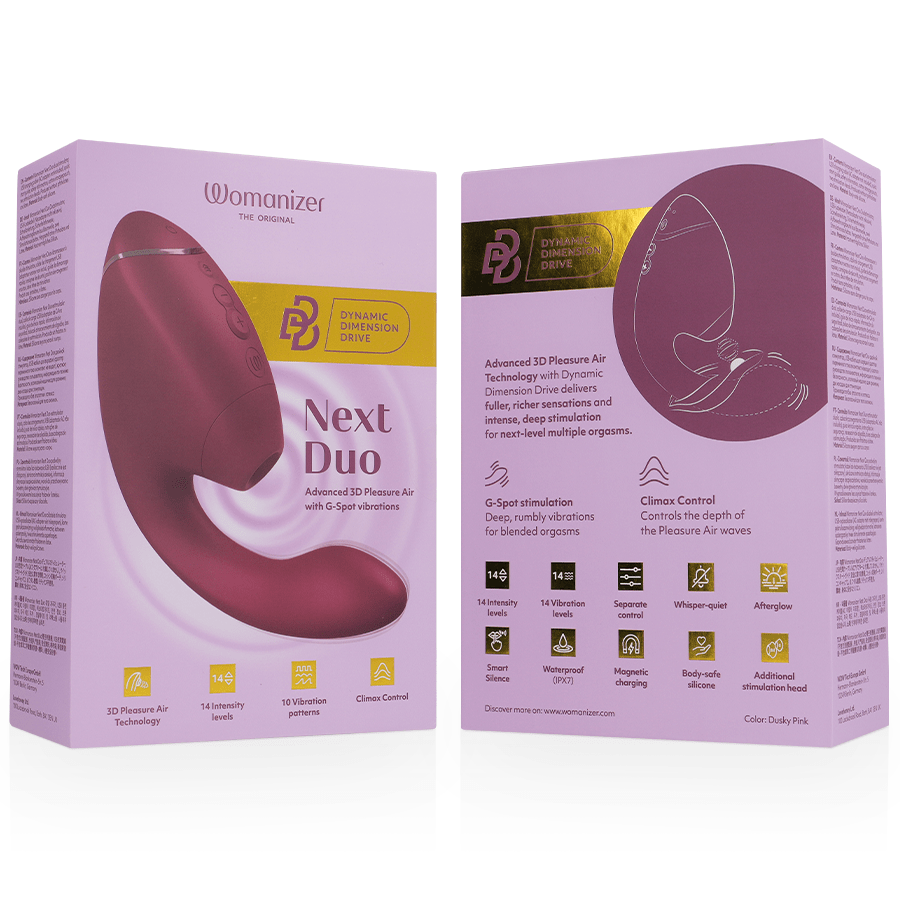 WOMANIZER - DUO NEXT DUAL CLITORAL & G - SPOT STIMULATOR DUSKY PINK - NOCTURNA DESIRES