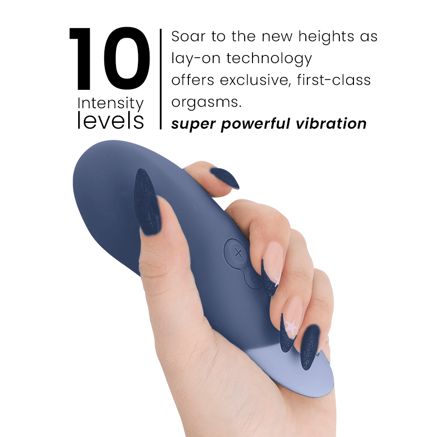 WOMANIZER - VIBE LAY - ON SILENT VIBRATOR DARK BLUE - NOCTURNA DESIRES