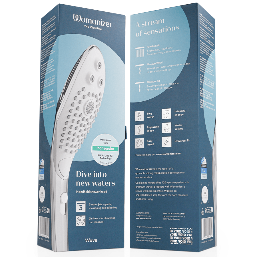 WOMANIZER - WAVE CLITORAL STIMULATING SHOWER HEAD CHROME - NOCTURNA DESIRES