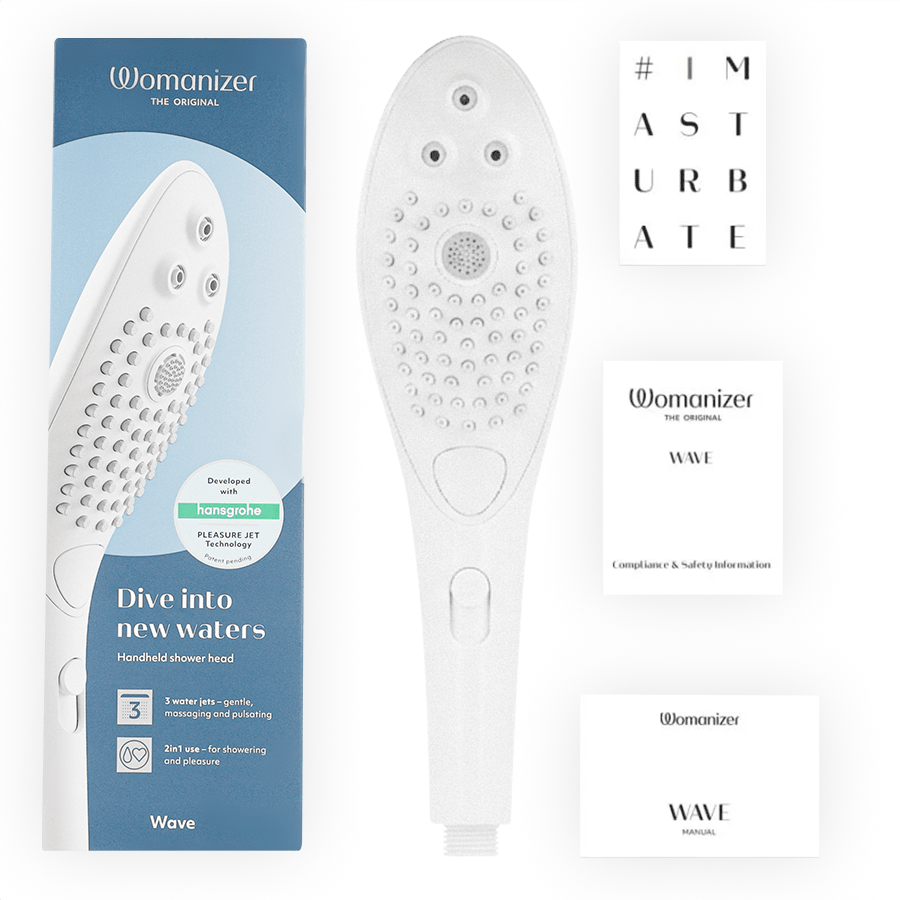 WOMANIZER - WAVE CLITORAL STIMULATING SHOWER HEAD WHITE - NOCTURNA DESIRES