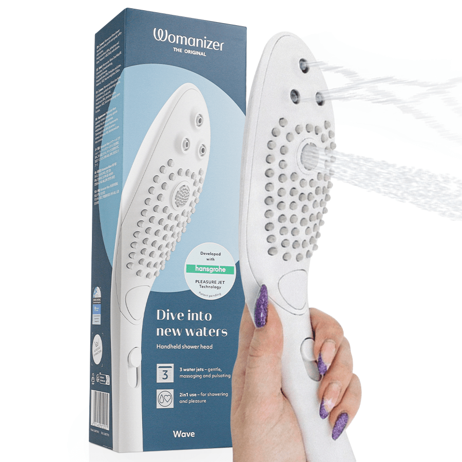 WOMANIZER - WAVE CLITORAL STIMULATING SHOWER HEAD WHITE - NOCTURNA DESIRES